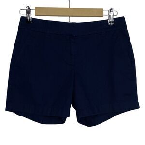 J Crew Shorts Women 0 (29" Waist) Navy Blue Chino Casual Preppy Cotton 5" Inseam